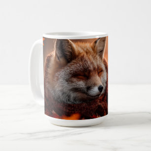 Mug Renard Rouge Endormi dans une Écharpe Automnale Do