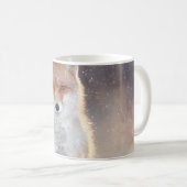 Mug Renard rouge, forêt d'hiver, illustration pittores (Devant droit)