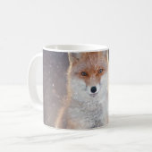 Mug Renard rouge, forêt d'hiver, illustration pittores (Devant gauche)