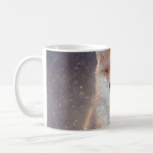 Mug Renard rouge, forêt d'hiver, illustration pittores (Gauche)