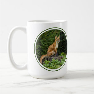Mug Renard Rouge Sur Un Piédestal
