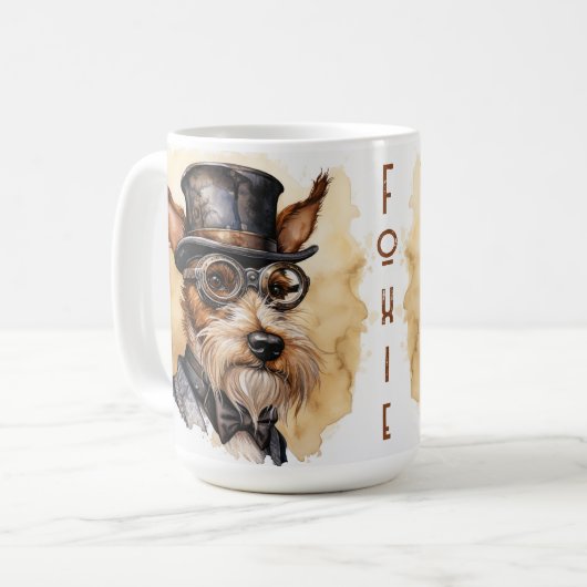 Mug Renard Terrier Chien Steampunk (Devant gauche)