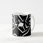 Mug Renard tribal noir et blanc (Devant droit)