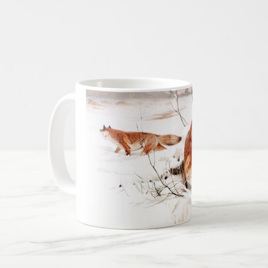 Mug renards dans la neige (Devant gauche)