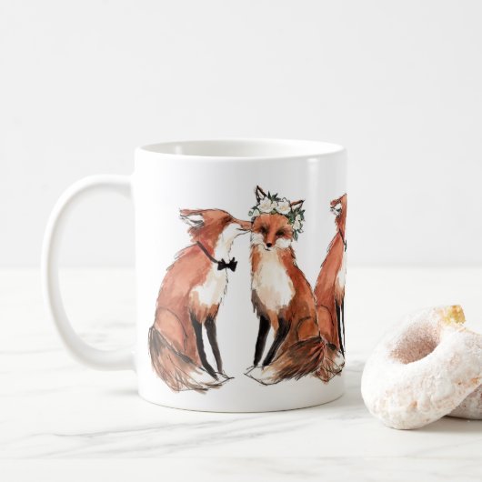 Mug Renards dans l'amour, cadeau de valentine de (Avec donut)
