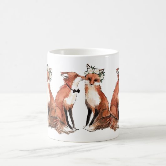 Mug Renards dans l'amour, cadeau de valentine de (Centre)