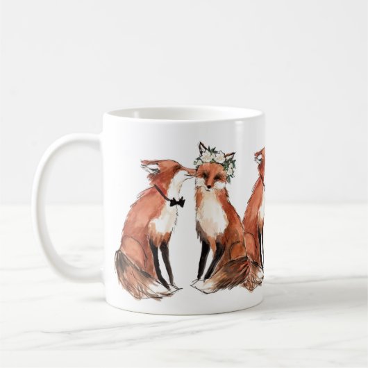Mug Renards dans l'amour, cadeau de valentine de (Gauche)