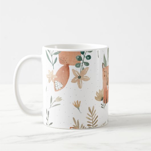 Mug Renards dans les prés : Aquarelle transparente (Gauche)