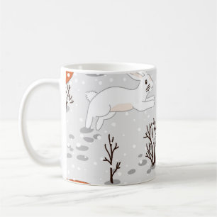 Mug Renards d'hiver Bunny Motif sans couture