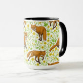 Mug Renards et papillons sur le blanc naturel (Devant droit)