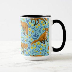 Mug Renards et papillons sur le bleu de la piscine