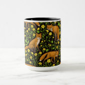 Mug Renards et papillons sur le noir (Centre)