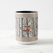Mug Renards rouges dans Woods Art Rustique Look LG Caf (Centre)
