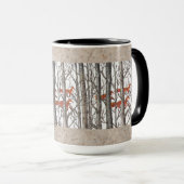 Mug Renards rouges dans Woods Art Rustique Look LG Caf (Devant droit)