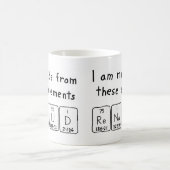 Mug Renaud la taille de nom de table périodique (Centre)