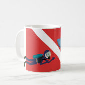 MUG RENCONTRE DE REQUIN D'AMUSEMENT, PLONGEUR (Devant gauche)