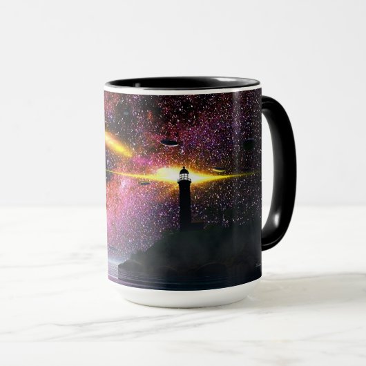 Mug Rencontre UFO 3D Universal Lighthouse (Devant droit)