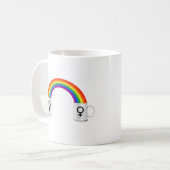 Mug Rendez-vous café arc-en-ciel lesbien (Devant gauche)