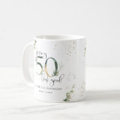 Mug Rendre 50 apparence bon vert or botanique Annivers (Devant gauche)