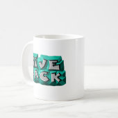 Mug Rendre Citation Sagesse Turquoise Gris ciselé (Devant gauche)