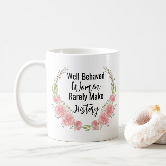 Mug Rendre l'histoire mignonne citation florale (Avec donut)