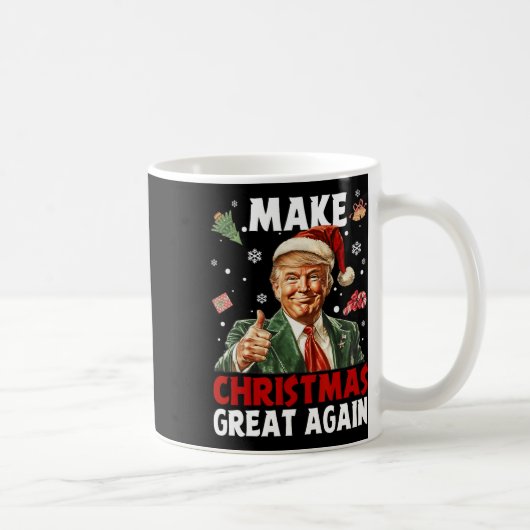 Mug Rendre Noël super Père Noël amusant Trump Noël (Droite)