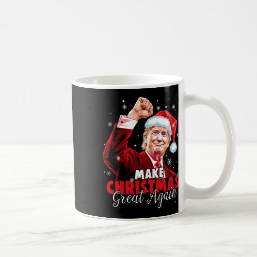 Mug Rendre Noël super Père Noël amusant Trump Noël (Droite)