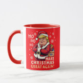 Mug Rendre Noël super | Trump Santa Claus Red (Gauche)