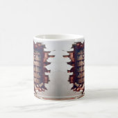 Mug rendu 3D d'un trou dans un mur de brique (Centre)