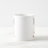 Mug Renne au texte personnalisé portant une écharpe ro (Centre)