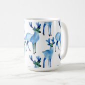 Mug Renne Bleu de Noël (Devant droit)