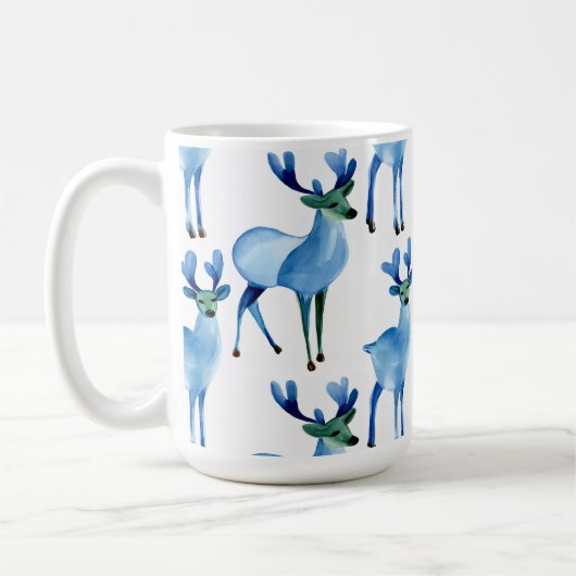 Mug Renne Bleu de Noël (Gauche)