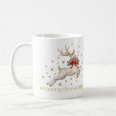 Mug Renne de Noël or et blanc (Gauche)