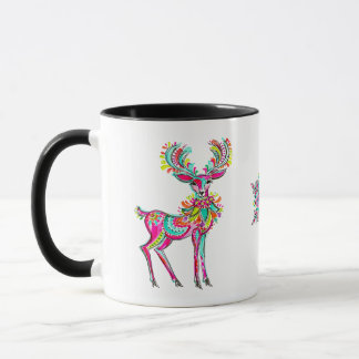 Mug Renne de Noël rose gay esthétique arc-en-ciel