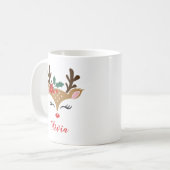 Mug Renne de Noël Visage Mignon (Devant gauche)