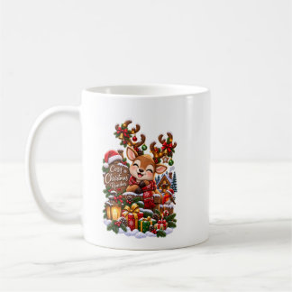 Mug Renneau de Noël Cozy – Café d'hiver mignon