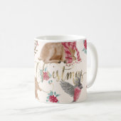 Mug Rennes adorables, Oiseaux, Fleurs (Devant droit)