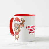Mug Rennes avec le Père Noël Écharpe Fête de Noël (Devant gauche)