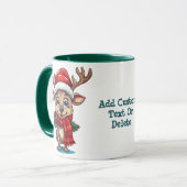 Mug Rennes avec le Père Noël Écharpe Fête de Noël (Devant gauche)