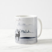 Mug Rennes dans l'Aquarelle gris sauvage Noël (Devant droit)