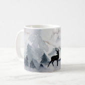 Mug Rennes dans l'Aquarelle gris sauvage Noël (Devant gauche)