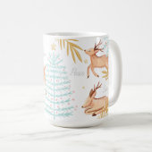 Mug Rennes de forêt boisée & Scène d'arbres de Noël (Devant droit)