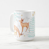 Mug Rennes de forêt boisée & Scène d'arbres de Noël (Devant gauche)
