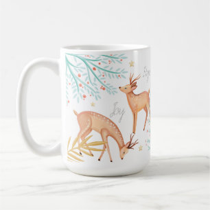 Mug Rennes de forêt boisée & Scène d'arbres de Noël