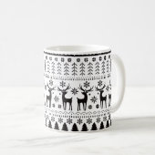 Mug Rennes de Noël d'art populaire moderne (Devant droit)