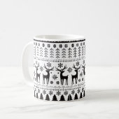 Mug Rennes de Noël d'art populaire moderne (Devant gauche)