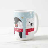 Mug Rennes de Noël d'hiver, Ours polaire et Pingouin (Devant droit)