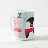 Mug Rennes de Noël d'hiver, Ours polaire et Pingouin (Devant gauche)