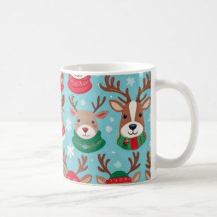 Mug Rennes de Noël festifs avec motif de flocons de ne