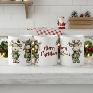 Mug Rennes de Noël mignons